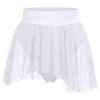 Women's Ruffle Dance Shorts Mesh Tulle Elastic Waist Asymmetrical Hem Rave Booty Bottoms Active Dancewear Skorts Skirted Short Pants White X-Large view 1