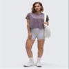 CRZ YOGA Pima Cotton Crewneck Crop T-Shirt Purple Gray X-Large view 3