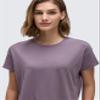 CRZ YOGA Pima Cotton Crewneck Crop T-Shirt Purple Gray X-Large view 4