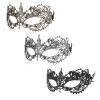 WLLHYF 3 Pieces Adult Masquerade Mask Mysterious Fun Lace Masks for Couples Women Men Lace Headpiece Disguise for Costumes Party Ball Prom Cosplay Photo Shoot (Black/Gold/Silver) view 1
