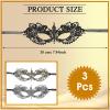 WLLHYF 3 Pieces Adult Masquerade Mask Mysterious Fun Lace Masks for Couples Women Men Lace Headpiece Disguise for Costumes Party Ball Prom Cosplay Photo Shoot (Black/Gold/Silver) view 2
