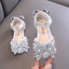 Baby Dress Shoes Spring Autumn New Children Girls Flat Pearl Crystal Shoes Bow Princess Shoes PU (Silver, 5-5.5 Years) view 2