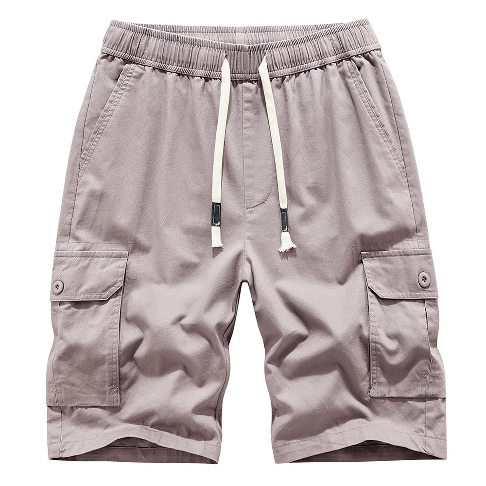Kolongvangie Cotton Shorts Casual Hiking Men's Lightweight Rip-Stop Cargo Short Pockets Summer Short