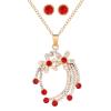 HL-UPS Women's Multicolor Stone Necklace and Earrings Jewelry Set, Luxury Crystal Necklaces and Jewelry Sets Pendants Jewelry Bridal Earrings Gifts Accessories Crystal Face Jewelry (F1521) view 1