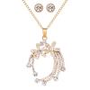 HL-UPS Women's Multicolor Stone Necklace and Earrings Jewelry Set, Luxury Crystal Necklaces and Jewelry Sets Pendants Jewelry Bridal Earrings Gifts Accessories Crystal Face Jewelry (F1521) view 2