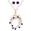 HL-UPS Women's Multicolor Stone Necklace and Earrings Jewelry Set, Luxury Crystal Necklaces and Jewelry Sets Pendants Jewelry Bridal Earrings Gifts Accessories Crystal Face Jewelry (F1521) view 3