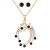 HL-UPS Women's Multicolor Stone Necklace and Earrings Jewelry Set, Luxury Crystal Necklaces and Jewelry Sets Pendants Jewelry Bridal Earrings Gifts Accessories Crystal Face Jewelry (F1521) view 4