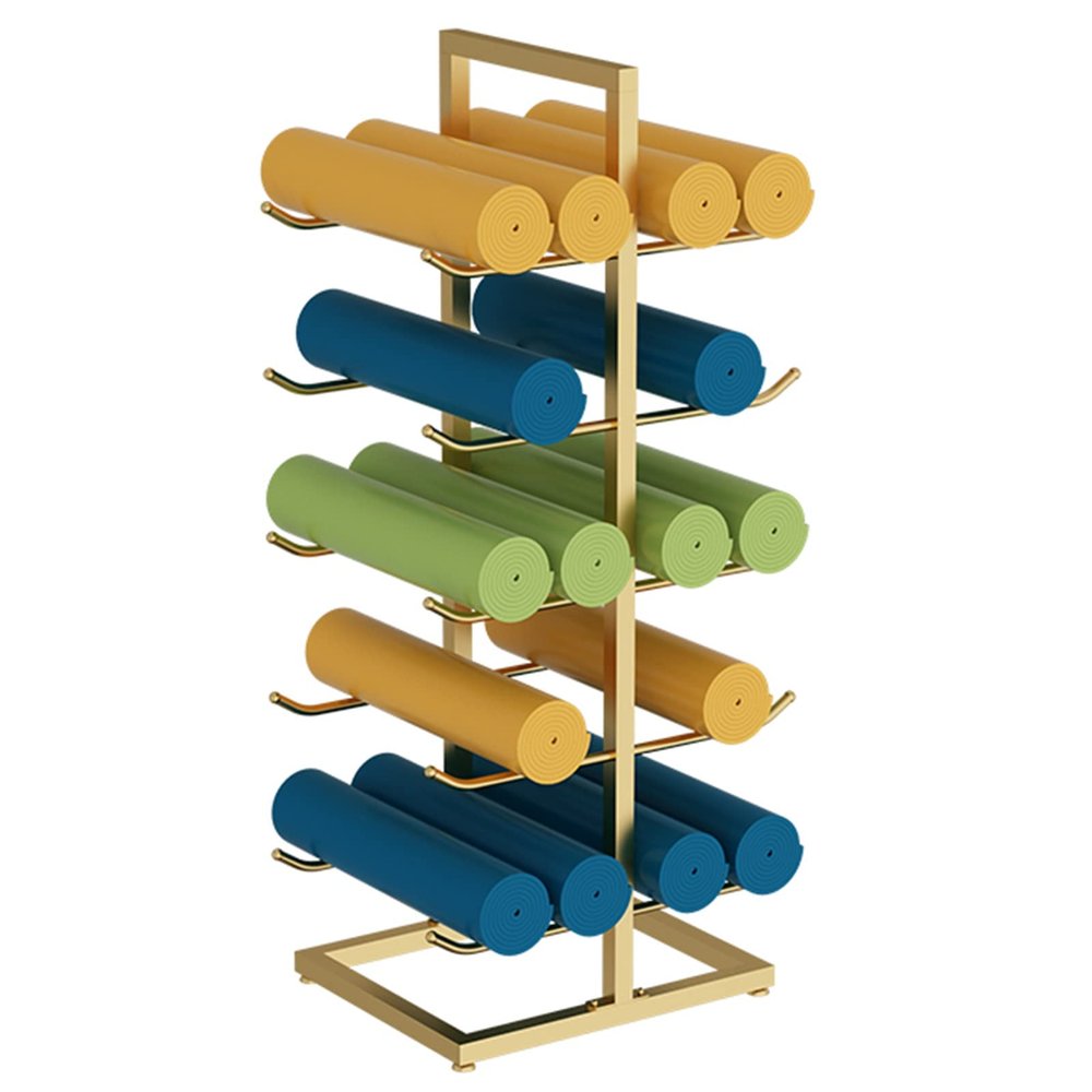 ROYUMI Heavy Duty Multi-Layers Yoga Mat Rack, 20 Yoga Mats Load Bearing Storage Rack, Yoga Mat Holder with Stable Base, Workout Equipment Storage Organizer