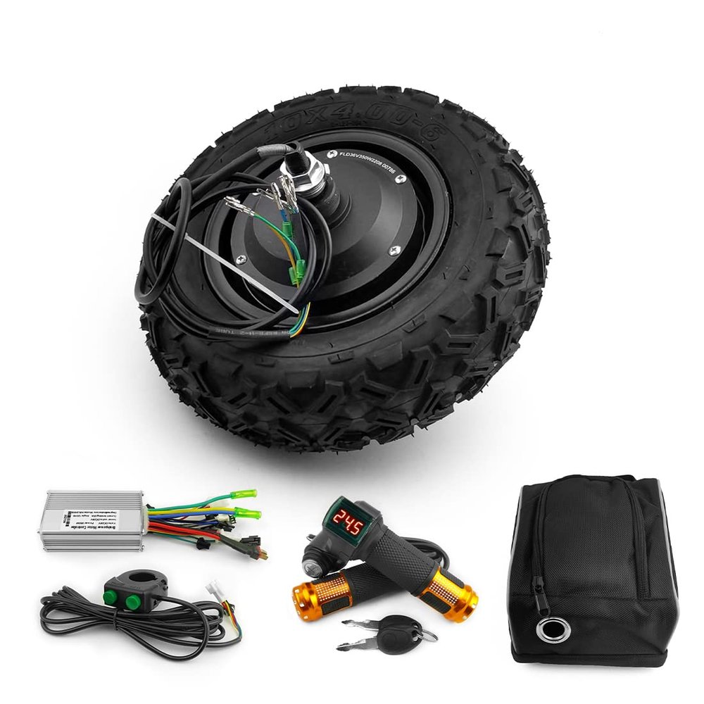 24V 36V 48V 350W Off road Rough Tyre 10 inch wheel Electric Wheelbarrow Scooter Gear Hub Motor kit24V350W throttle