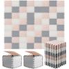 Shihanee Foam Floor Tiles Foam Floor Mats Play Mats Bulk with Borders Interlocking for Gym Nursery Bedroom(64ft,White, Beige, Gray) view 1