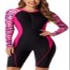 Women's Long Sleeve Swimsuit Zip Up One Piece Rashguard Sun Protection Printed Swim Bathing Suit Quick Dry Nylon Boyleg Swimsuit Large view 1