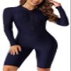Womens Long Sleeve Boyleg One Piece Rashguard Swimsuit UPF 50 Zipper Surfing Wetsuit Summer Beachwear Sunsuit Diving Skins view 1