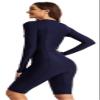 Womens Long Sleeve Boyleg One Piece Rashguard Swimsuit UPF 50 Zipper Surfing Wetsuit Summer Beachwear Sunsuit Diving Skins view 2