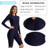 Womens Long Sleeve Boyleg One Piece Rashguard Swimsuit UPF 50 Zipper Surfing Wetsuit Summer Beachwear Sunsuit Diving Skins view 4