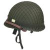 WW2 US Army M1 Steel Military Helmet Replica, WW2 Gear, WW2 Uniform, Vietnam War Helmet with Net Cover Chin Strap Cat Eye Band view 1