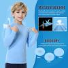 MEETWEE Children's Base Layer Boys Long Sleeve Shirt Quick Dry Kids Thermal Long Underwear,UPF50+ Boy Rash Guard Shirts Light Blue view 4