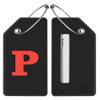 2 Pack Initial Luggage Tag, Silicone Luggage Tags for Suitcases with Privacy Name Card and Metal Loop for Travel Sports(P) view 2