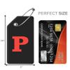2 Pack Initial Luggage Tag, Silicone Luggage Tags for Suitcases with Privacy Name Card and Metal Loop for Travel Sports(P) view 4