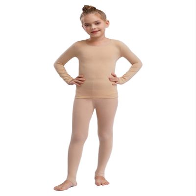 YEAHDOR Kids Girls Boys Thermal Underwear Suit Long Sleeve Tops and Pantyhose Legging Set Base Layer Outfit Type A Nude 3-4 Years