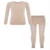 YEAHDOR Kids Girls Boys Thermal Underwear Suit Long Sleeve Tops and Pantyhose Legging Set Base Layer Outfit Type A Nude 3-4 Years view 3