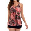 XUNRYAN Modest Swimsuits for Women Two Piece Tankini Bathing Suits Tummy Control Boyshorts Summer Tank Top Brazilian Bikini Watermelon Red view 1