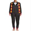 Harry Potter Women's Hooded Gryffindor Fleece Pyjamas Union Suit, Black, 3X view 1