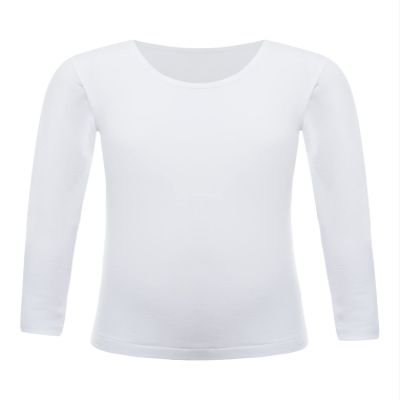 YEAHDOR Unisex Kids Thermal Underwear Long Sleeve Base Layer Tops Dance Gymnastics Training Shirts Type B White 2-4 Years