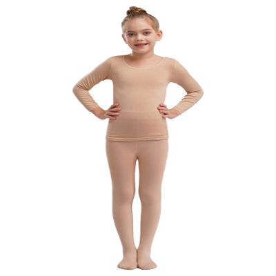 YEAHDOR Kids Girls Boys Thermal Underwear Suit Long Sleeve Tops and Pantyhose Legging Set Base Layer Outfit Type D Nude 10-12 Years