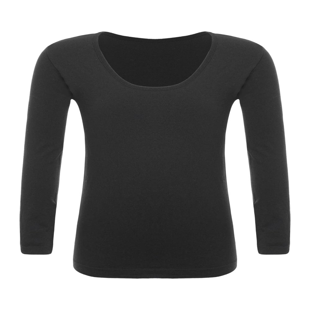 YEAHDOR Unisex Kids Thermal Underwear Long Sleeve Base Layer Tops Dance Gymnastics Training Shirts Type A Black 10-12 Years