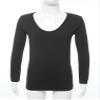 YEAHDOR Unisex Kids Thermal Underwear Long Sleeve Base Layer Tops Dance Gymnastics Training Shirts Type A Black 10-12 Years view 3