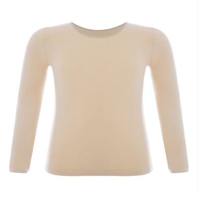 YEAHDOR Unisex Kids Thermal Underwear Long Sleeve Base Layer Tops Dance Gymnastics Training Shirts Type A Nude 10-12 Years
