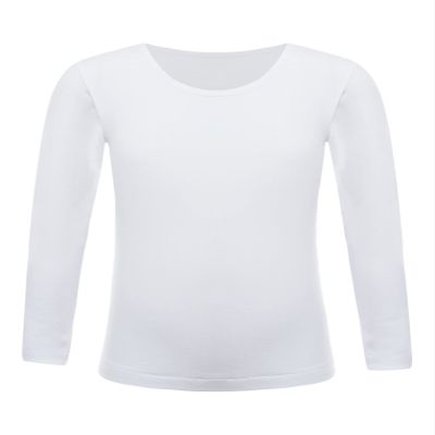 YEAHDOR Unisex Kids Thermal Underwear Long Sleeve Base Layer Tops Dance Gymnastics Training Shirts Type B White 10-12 Years