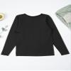 YEAHDOR Unisex Kids Thermal Underwear Long Sleeve Base Layer Tops Dance Gymnastics Training Shirts Type B Black 10-12 Years view 2