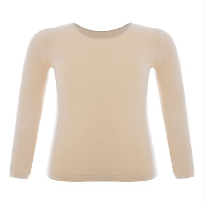 YEAHDOR Unisex Kids Thermal Underwear Long Sleeve Base Layer Tops Dance Gymnastics Training Shirts Type A Nude 7-10 Years