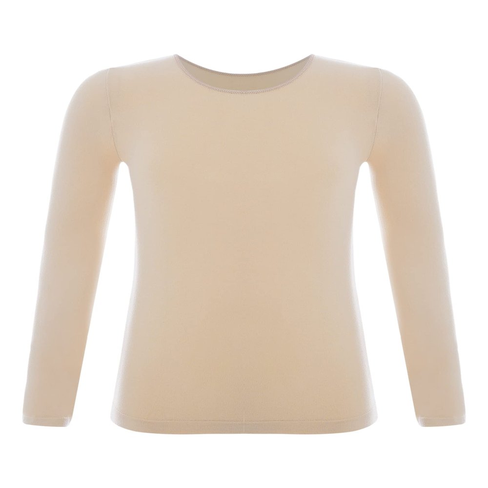 YEAHDOR Unisex Kids Thermal Underwear Long Sleeve Base Layer Tops Dance Gymnastics Training Shirts Type A Nude 7-10 Years