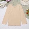 YEAHDOR Unisex Kids Thermal Underwear Long Sleeve Base Layer Tops Dance Gymnastics Training Shirts Type A Nude 7-10 Years view 2