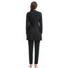 Muslim Swimsuits for Women Modest Swimwear Islamic Long Sleeve Burkini Swimsuits Full Cover Hijab Swimming Cap + Floral Print Zipper Tops + Pants 3 Pieces Tankini Set Bathing Suits Black M view 4