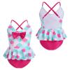 Mommy and Me Swimsuits Family Matching Swimwear Women Girls Retro Boho Flounce Falbala High Waist Bikini Tankini Set Halter Floral Print Two Piece Swimsuit Bathing Suits Hot Pink Mermaid 2-3 Years view 4