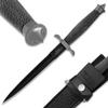 Gil Hibben Black Shadow Dagger | 7 1/2" Double-Edged Pewter-Colored Blade | Wire-Wrapped Handle | Chrome Guard and Pommel | Leather Sheath Included | 12 3/4" Overall Length view 1