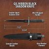 Gil Hibben Black Shadow Dagger | 7 1/2" Double-Edged Pewter-Colored Blade | Wire-Wrapped Handle | Chrome Guard and Pommel | Leather Sheath Included | 12 3/4" Overall Length view 2