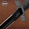 Gil Hibben Black Shadow Dagger | 7 1/2" Double-Edged Pewter-Colored Blade | Wire-Wrapped Handle | Chrome Guard and Pommel | Leather Sheath Included | 12 3/4" Overall Length view 3