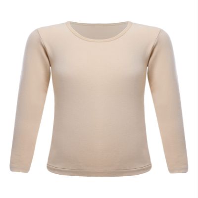 YEAHDOR Unisex Kids Thermal Underwear Long Sleeve Base Layer Tops Dance Gymnastics Training Shirts Type B Nude 10-12 Years