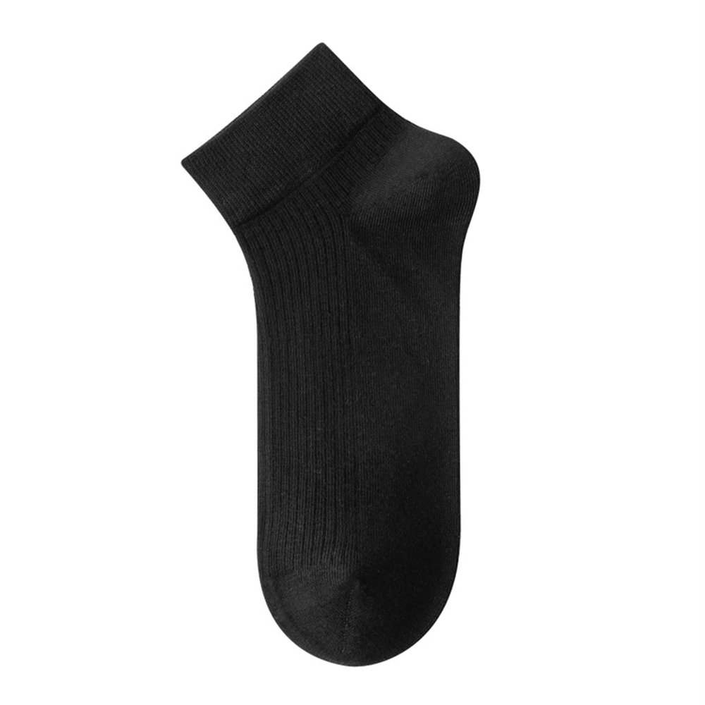 Yizelli 3 Pairs Ankle Socks for Men Solid Color Short Cotton Socks for Spring Summer (Black)