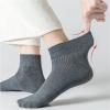 Yizelli 3 Pairs Ankle Socks for Men Solid Color Short Cotton Socks for Spring Summer (Black) view 3
