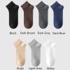 Yizelli 3 Pairs Ankle Socks for Men Solid Color Short Cotton Socks for Spring Summer (Dark Brown) view 4