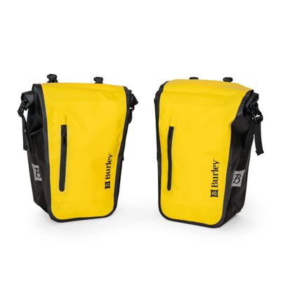 Burley Pannier Set, Roll-Top, Waterproof, 22L Total Capacity, 8mm to 15mm Rack Bar Compatible