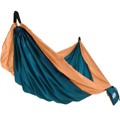 Equip Outdoors Portable Camping Hammock, Hanging Kit Included, One Person Hammock, Cantaloupe and Green