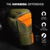 Hayabusa T3 Boxing Gloves for Men and Women Wrist and Knuckle Protection, Dual-X Hook and Loop Closure, Splinted Wrist Support, 5 Layer Foam Knuckle Padding - Green/Orange, 10oz view 2