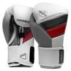 Hayabusa T3 Boxing Gloves for Men and Women Wrist and Knuckle Protection, Dual-X Hook and Loop Closure, Splinted Wrist Support, 5 Layer Foam Knuckle Padding - White/Red, 14oz view 1