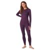 Cuddl Duds Womens Heavyweight Fleece 2 Piece Long Sleeve Thermal Underwear Set  Shirt & Leggings Base Layer for Cold Weather  Winter Clothing Long Johns Lounge Sets for Women, Purple, XL view 1